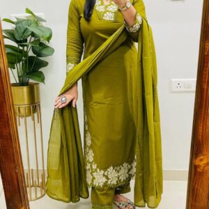 cotton suit set with beautiful embroidery